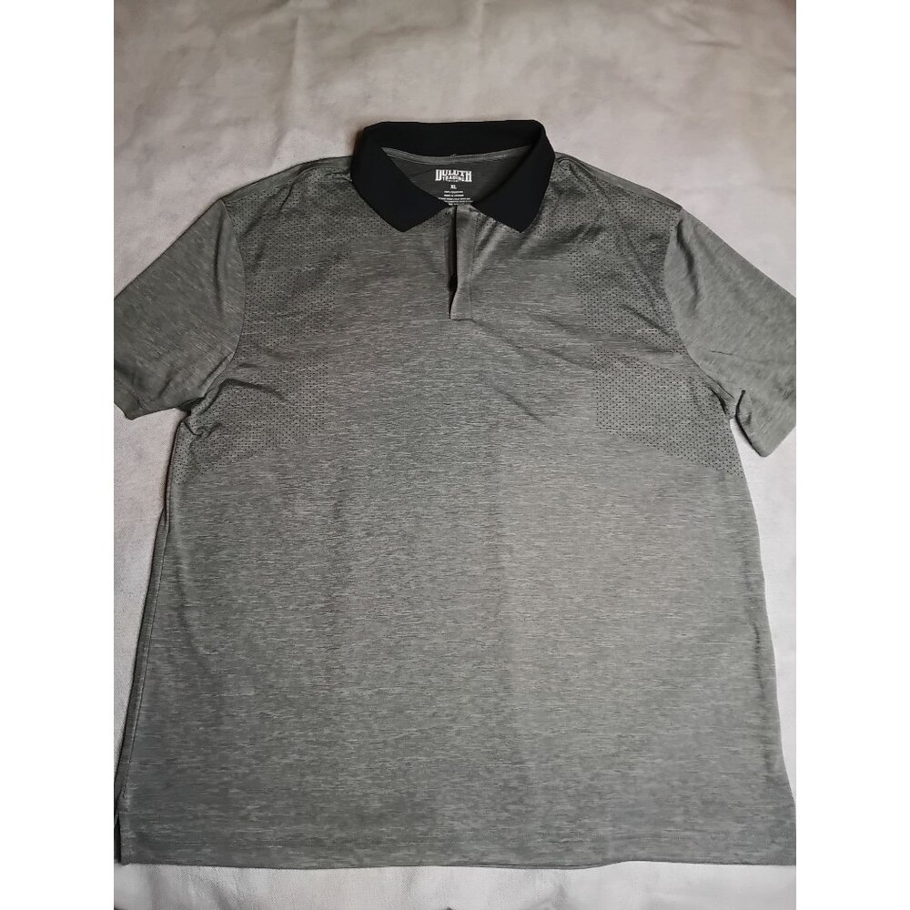 Duluth Trading Co 1/4 Zip Polo Shirt XL Gray Short Sleeve